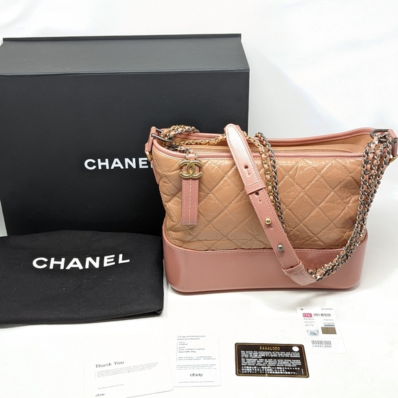 🚨SALE!🎉HP🎉CHANEL Pink Bag Gabrielle Calfskin Medium Hobo Shoulder Bag💓 RARE! - Picture 16 of 16